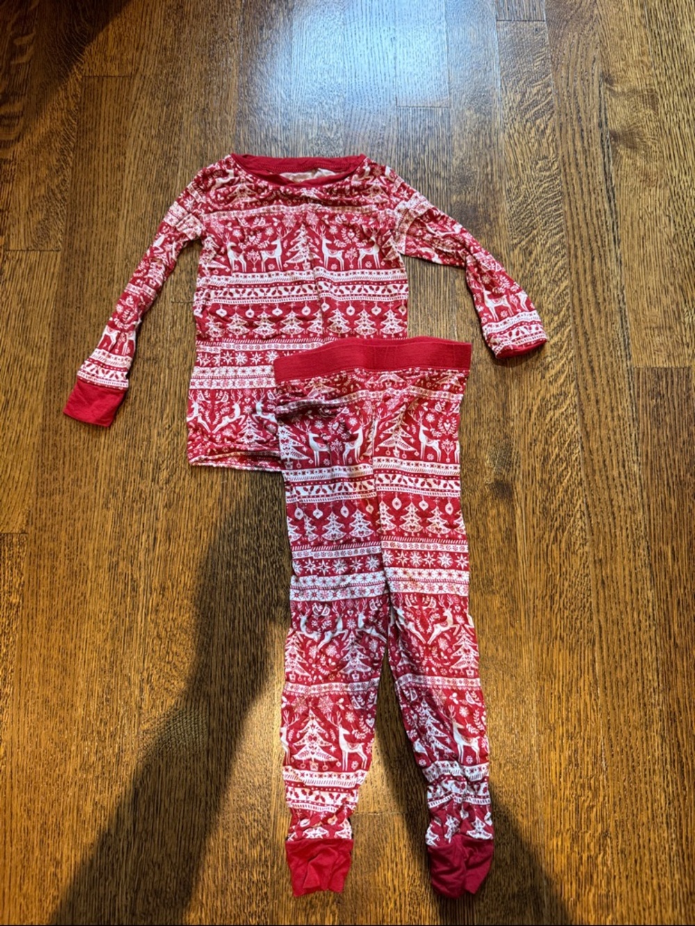 Little Sleepies Red Fair Isle Reindeer Pajama Set